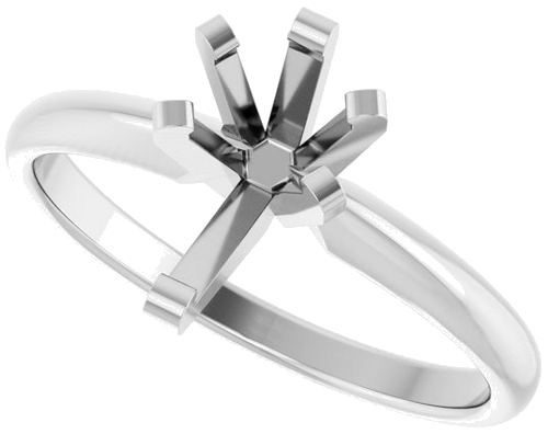 14K White 9 x 5.5 mm Pear Solitaire Engagement Ring Mounting (5)