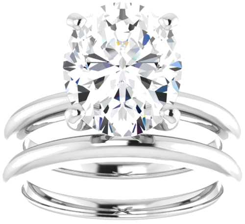 Sužadėtuvių Žiedas „Solitaire“ 950 Platinos Oval 11mm x 9mm (8)