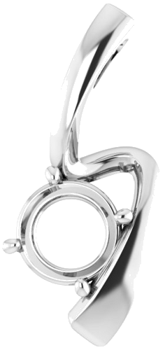 14K White  7 mm Round Pendant Mounting (1)