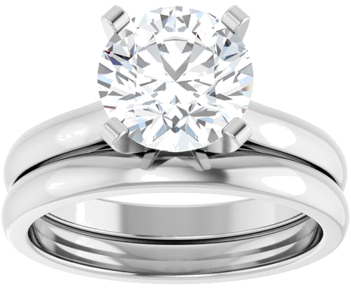 14K White 8.2 mm Round Solitaire Engagement Ring Mounting (8)