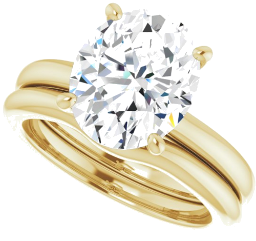 Sužadėtuvių Žiedas „Solitaire“ 585 Geltonojo Aukso Oval 11mm x 9mm (10)