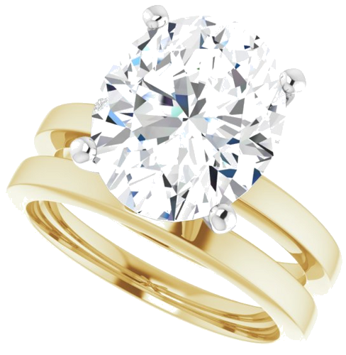 Sužadėtuvių Žiedas „Solitaire“ 585 Baltojo Ir Geltonojo Aukso Oval 12mm x 10mm (10)