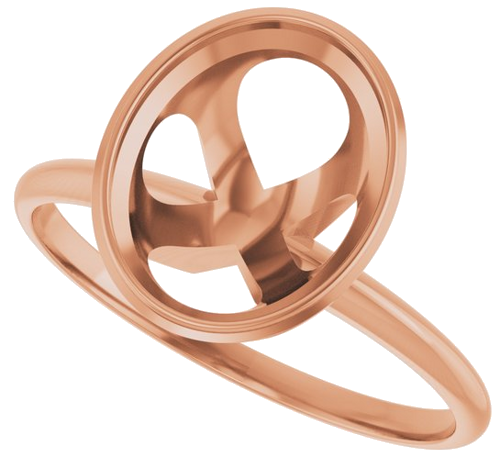 14K Rose 10x8 mm Oval Solitaire Engagement Ring (5)