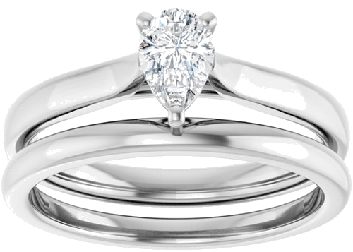 14K White 6x4 mm Pear Engagement Ring Mounting (8)