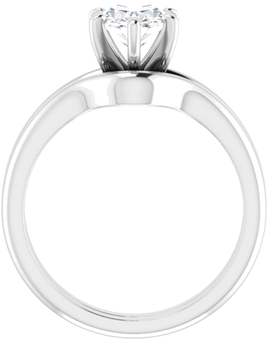 Sužadėtuvių Žiedas „Solitaire“ 585 Baltojo Aukso Oval 8mm x 6mm (7)