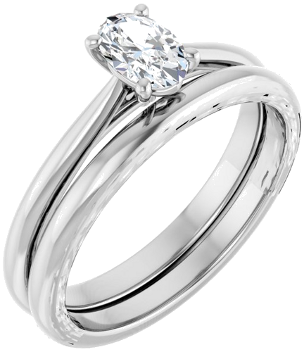 Sužadėtuvių Žiedas „Solitaire“ 950 Platinos Oval 6mm x 4mm (6)