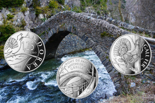 2023 Andorra San Antoni de la Grella Bridge and The Rooster 1.25 euro coins (2)