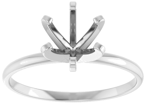 14K White 6.5 mm Round Solitaire Engagement Ring Mounting (3)