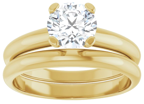14K Yellow 6.5 mm Round Solitaire Engagement Ring Mounting (8)