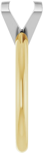 14K Yellow White 7 mm Square V-End 4-Prong Engagement Ring Mounting (4)