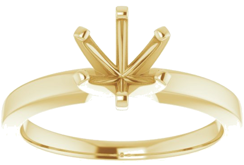 18K Yellow 6.5 mm Round Solitaire Engagement Ring Mounting (3)
