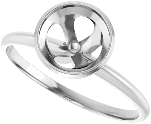 14K White 7 mm Round Solitaire Engagement Ring Mounting (5)