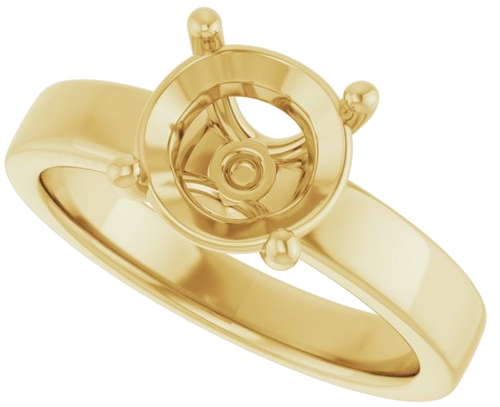 14K Yellow 8.2 mm Round Solitaire Engagement Ring Mounting (5)