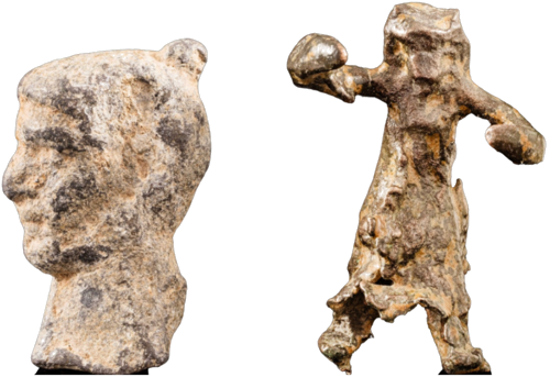 Dvi romėniškos bronzinės votyvinės figūrėlės, Romos imperija, 1–3 a. po Kr. (1)