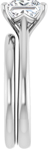 14K White 7 mm Square Solitaire Engagement Ring Mounting (9)