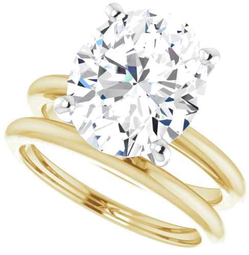 Sužadėtuvių Žiedas „Solitaire“ 585 Baltojo Ir Geltonojo Aukso Oval 12mm x 10mm (10)