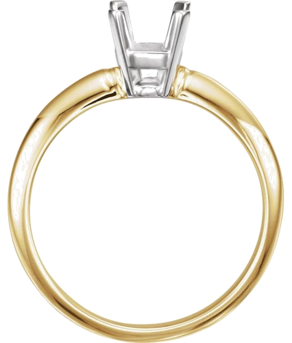 14K Yellow   White 7x5 mm Emerald Solitaire Engagement Ring Mounting (2)