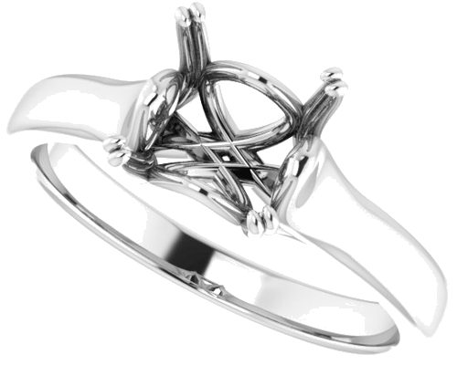 Platinum 6 mm Square Engagement Ring Mounting (5)