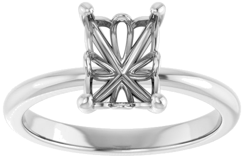 Sužadėtuvių Žiedas „Solitaire“ 585 Baltojo Aukso Emerald 8mm x 6mm (3)