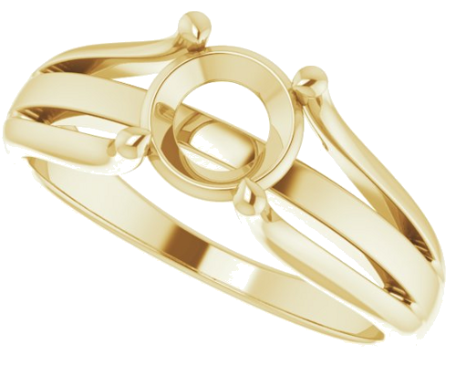 14K Yellow 6.5 mm Round Solitaire Engagement Ring Mounting (5)