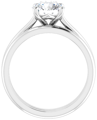 14K White 7.4 mm Round Solitaire Engagement Ring Mounting (7)