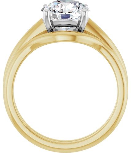 14K Yellow White 8.2 mm Round Solitaire Engagement Ring Mounting (7)