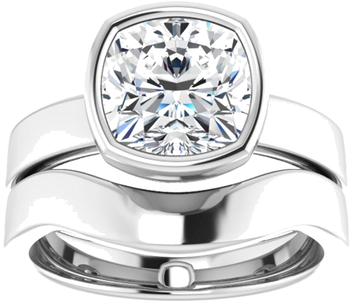 Sužadėtuvių Žiedas „Solitaire“ 585 Baltojo Aukso Cushion 8mm (8)