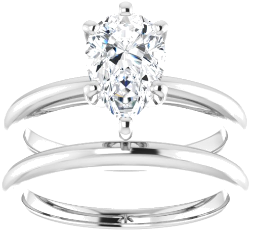 Continuum Sterling Silver  9x6 mm Pear Solitaire Engagement Ring Mounting (8)