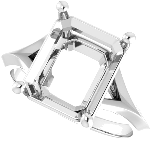 Sužadėtuvių Žiedas „Solitaire“ 585 Baltojo Aukso Emerald 11mm x 9mm (5)