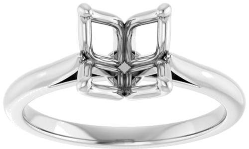 14K White  8 mm Round Solitaire Engagement Ring Mounting (3)