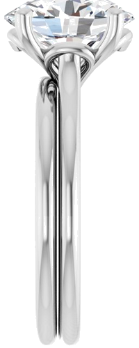 Sužadėtuvių Žiedas „Solitaire“ 585 Baltojo Aukso Oval 10mm x 8mm (9)