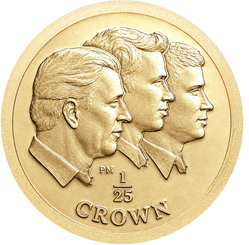 1/25 oz Принц Чарлз и синовете му 2008 златна монета от остров Ман (1)