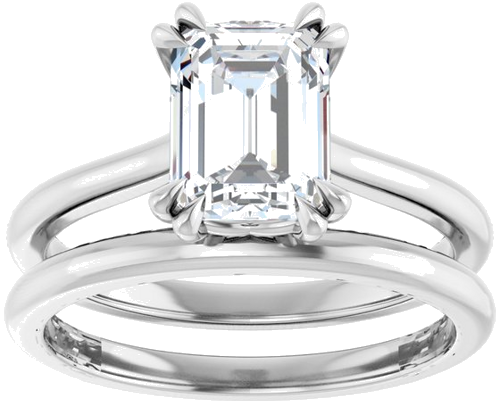 Sužadėtuvių Žiedas „Solitaire“ 585 Baltojo Aukso Emerald 8mm x 6mm (8)