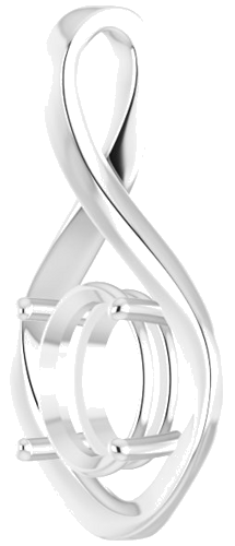 Pakabukas „Infinity-Inspired“ 585 Baltojo Aukso Oval 10mm x 8mm (2)