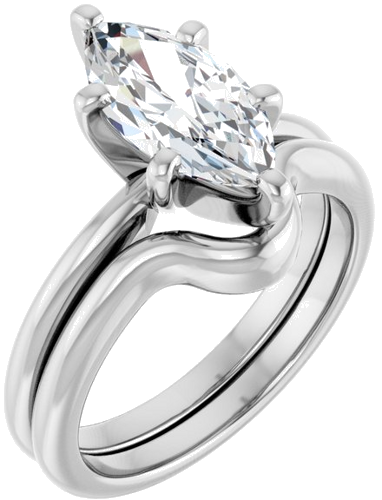 Sužadėtuvių Žiedas „Solitaire“ 585 Baltojo Aukso Marquise 12mm x 6mm (6)