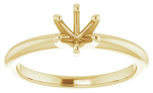 Sužadėtuvių Žiedas „Solitaire“ 585 Geltonojo Aukso Round 5.2mm (3)