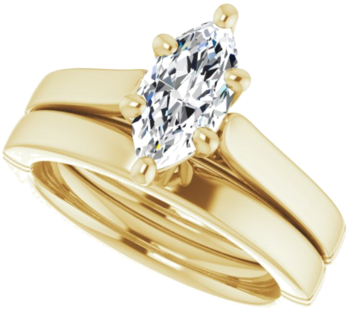 Sužadėtuvių Žiedas „Solitaire“ 585 Geltonojo Aukso Marquise 10mm x 5mm (10)