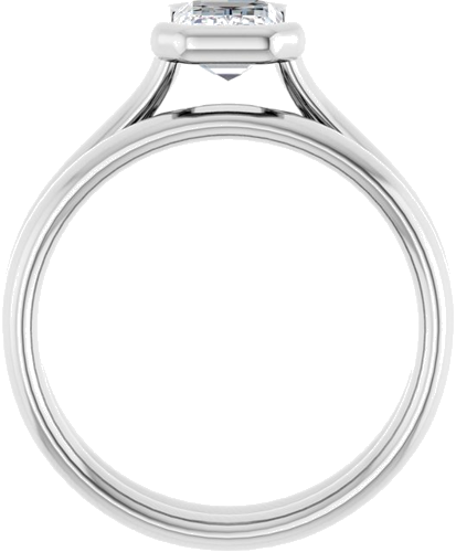 14K White  7x5 mm Emerald Solitaire Engagement Ring Mounting (7)