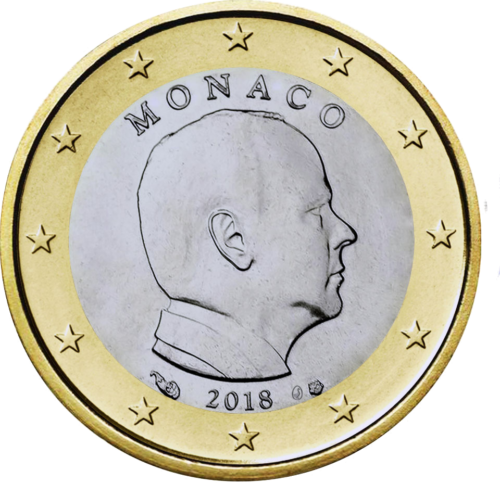 2018 Monaco Albert II national 1 euro coin (1)
