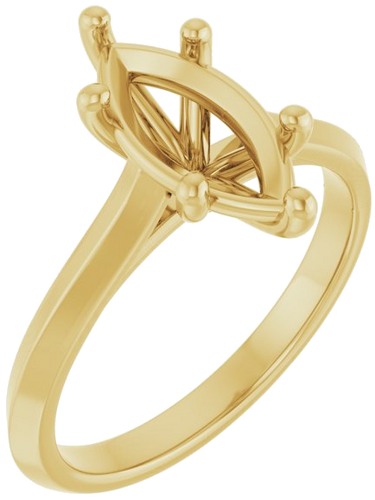 Sužadėtuvių Žiedas „Solitaire“ 585 Geltonojo Aukso Marquise 12mm x 6mm (1)