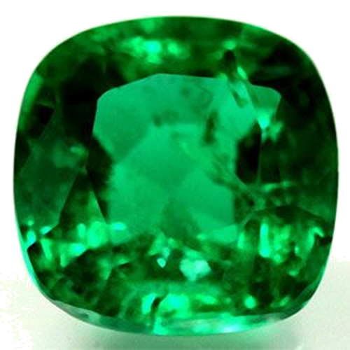 0.69 carat GREEN Cushion Smaragdas (1)