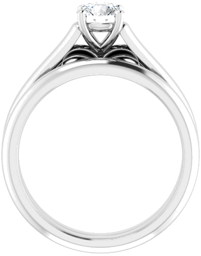 Platinum  5.2 mm Round Solitaire Engagement Ring Mounting (7)
