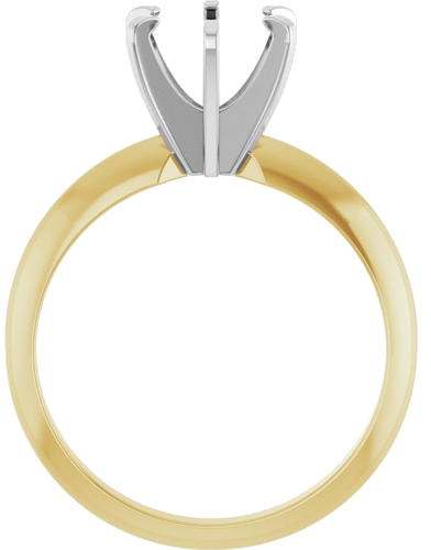 14K Yellow White 7 mm Round Engagement Ring Mounting (2)