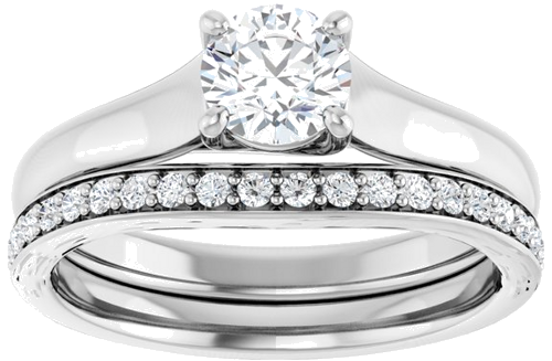 14K White 5.2 mm Round Solitaire Engagement Ring Mounting (8)