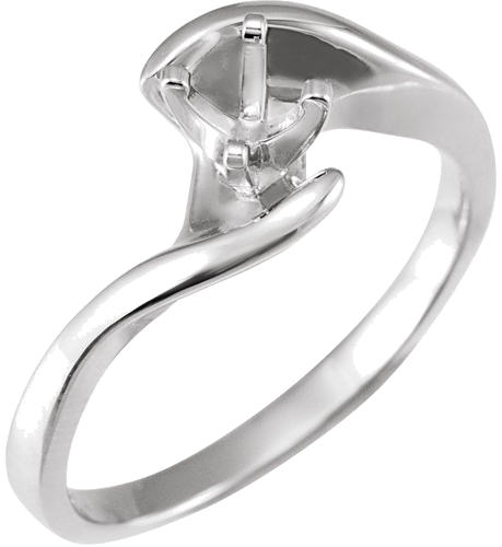 14K White 4.1 mm Round Engagement Ring Mounting (1)