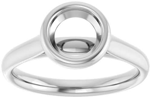 14K White  6.5 mm Round Solitaire Engagement Ring Mounting (3)