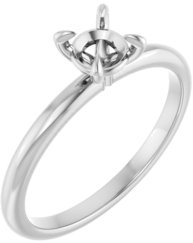 Platinum  5.2 mm Round Solitaire Engagement Ring Mounting (1)