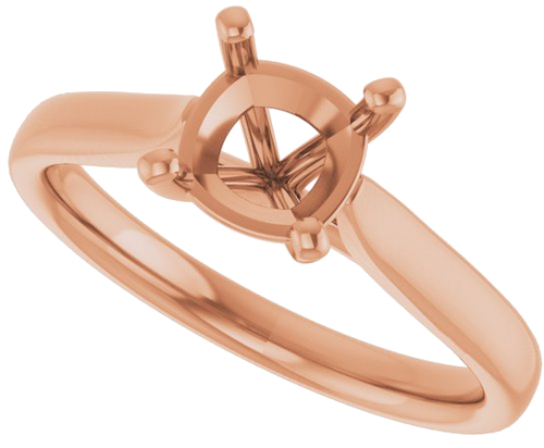 Sužadėtuvių Žiedas „Solitaire“ 585 Rožinis Aukso Cushion 6mm (5)