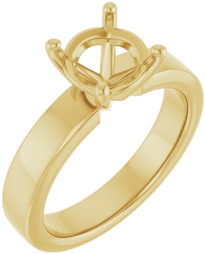 14K Yellow 8 mm Round Solitaire Engagement Ring Mounting (1)