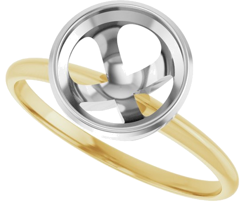 14K Yellow White 8.2 mm Round Solitaire Engagement Ring Mounting (5)